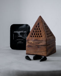 Wooden Triangle Cone & Resin Incense Burner